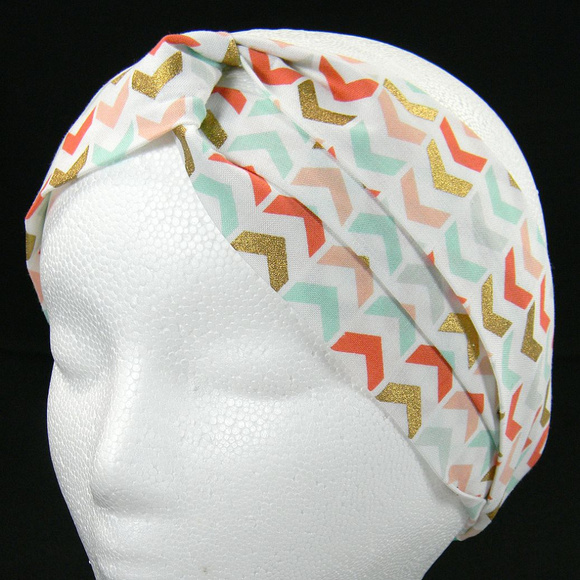 Chevron Pastel Turban Style Headwrap - Picture 1 of 2